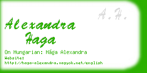 alexandra haga business card