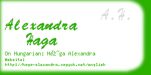 alexandra haga business card